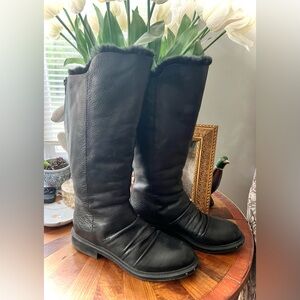 Naya Tall Black Leather Raptor Boots